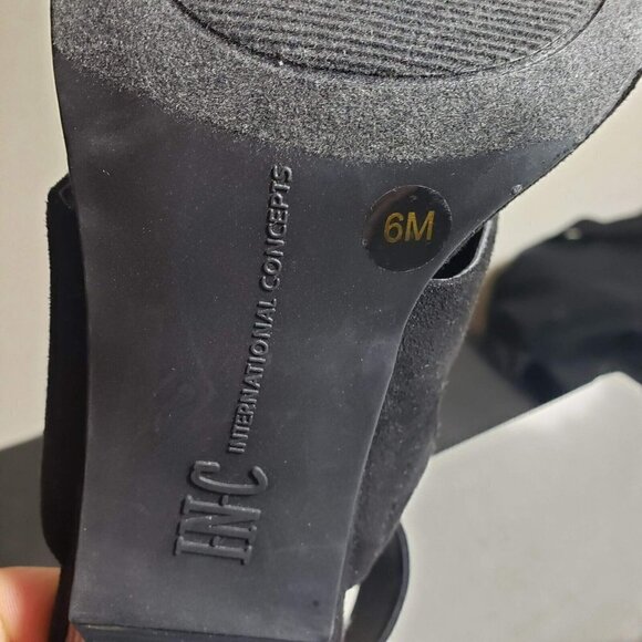 INC Womens Gavi Black Open Toe Ankle Strap Buckle Zip High Heels Sandals Size 6 - Picture 8 of 9